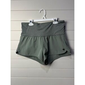 Prana‎ Green Athletic Shorts Womens Size Small High Waist Foldover Activewear